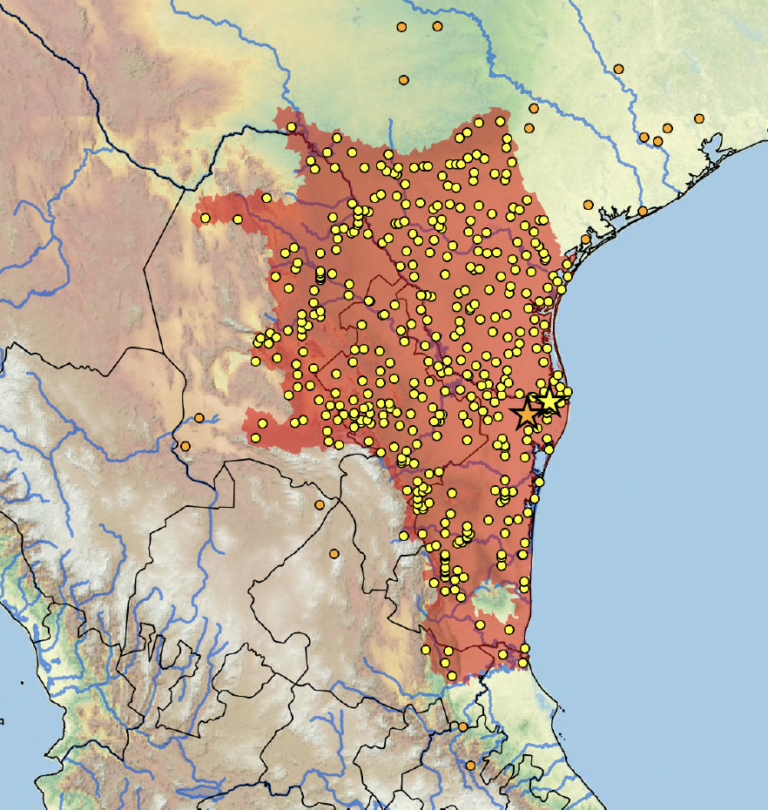 <em>Gopherus berlandieri</em> Distribution Map
