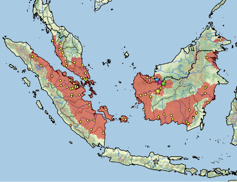 <em>Orlitia borneensis</em> Distribution Map