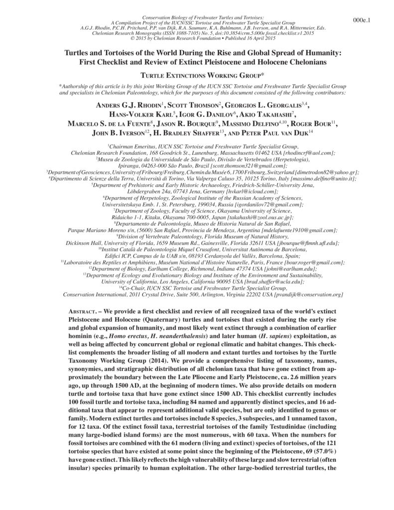 turtle fossil checklist 1st edition — cover