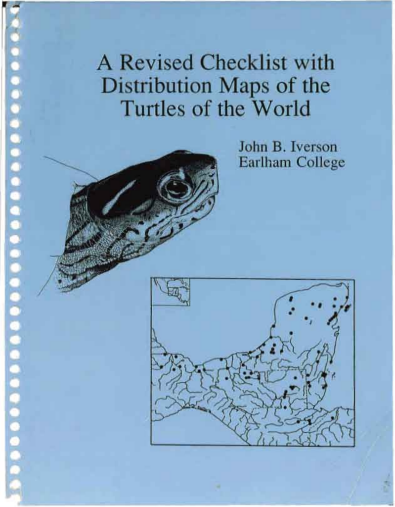 turtles of the world revised checklist (1992) — cover